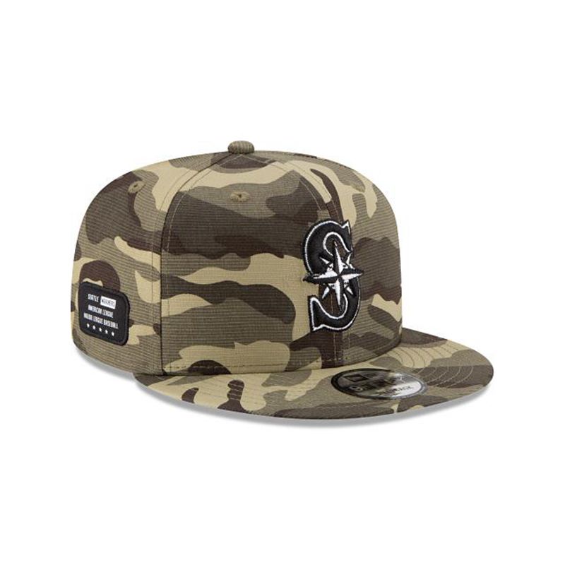 MLB Seattle Mariners Armed Forces Weekend 9Fifty Snapback (YLP9966) - Green New Era Caps